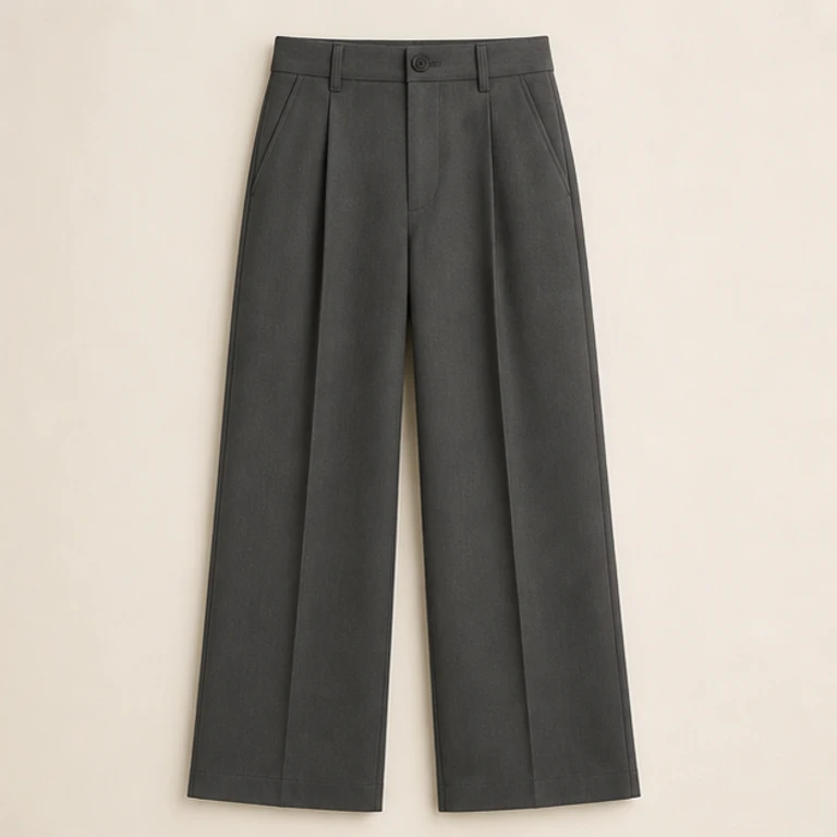 abstract-print silk twill trousers