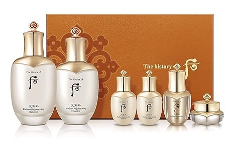 The History of Whoo Cheongidan Special Set | Wrinkle & Elasticity Improvement, Skin Hydrating, Refining & Purifying | Contains Cheongidan Balancer, Emulsion, Essence, Eye Cream & Cream